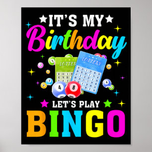 Affiche Bingo C'est Mon Anniversaire Jouons au Bingo Vinta
