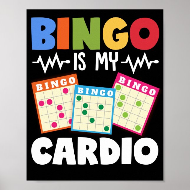 Affiche Bingo Est Mon Cardio Drôle Lucky Gambling (Devant)