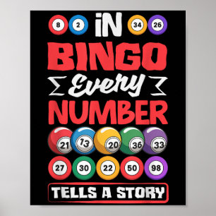 Affiche Bingo Numbers Tells Story - Gambl de loterie préfé