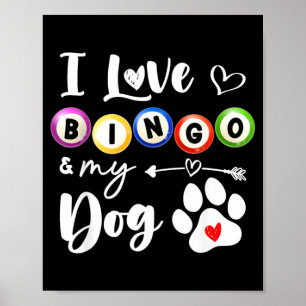 Affiche Bingo pour femmes j'aime le bingo et mon chien cad