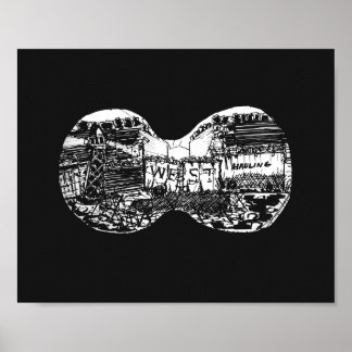 Affiche Binocular view to the west