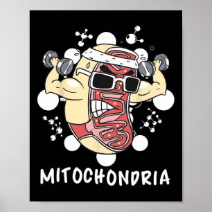 Affiche Biochimie de Mitochondria Biologie amusante Gym Fi