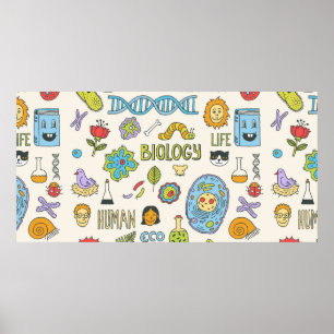 Affiche Biologie. Pris à la main. Illustration vintage. 