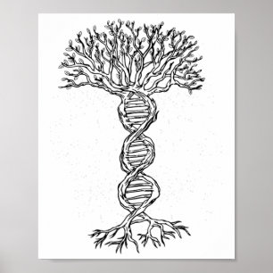 Affiche Biologiste de la génétique de l'arbre génétique Jo