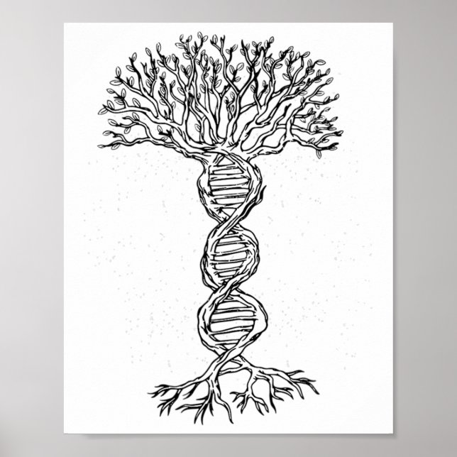 Affiche Biologiste de la génétique de l'arbre génétique Jo (Devant)