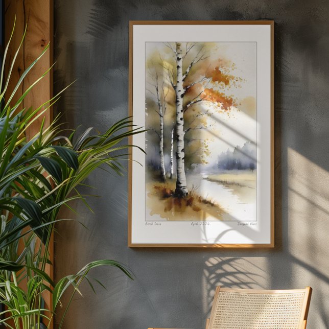 Affiche Birch Trees in Watercolor - Imprimer (Créateur téléchargé)