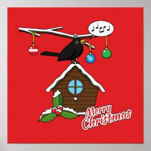 Affiche Bird House Joyeux Noël