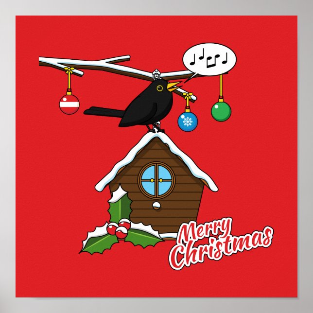 Affiche Bird House Joyeux Noël (Devant)