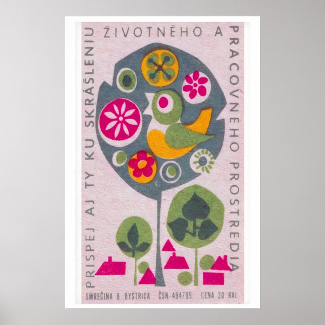 Affiche Bird in Tree - Matchbox Print - Czech Wall Art (Devant)