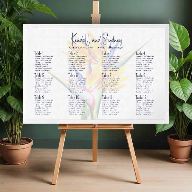 Affiche Bird of Paradise Hawaiian Mariage Seating Chart (Créateur téléchargé)