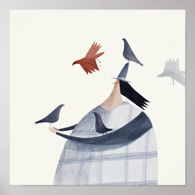 Affiche Bird on head (Devant)