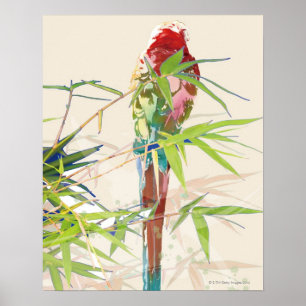 Affiche Bird with Bamboo Leaves
