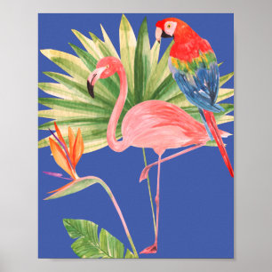 Affiche Birds of Paradise ~ Flower, Flamingo and Macaw