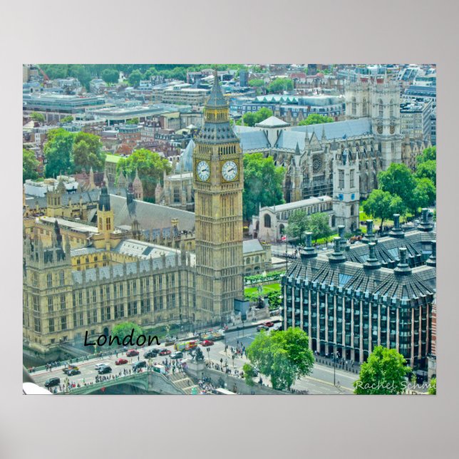 Affiche Birdseye View Londres (Devant)