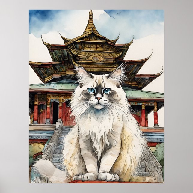 Affiche Birman Chat - Art Chat Imprimer (Devant)