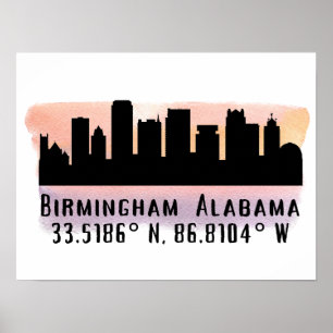 Affiche Birmingham AL City Skyline
