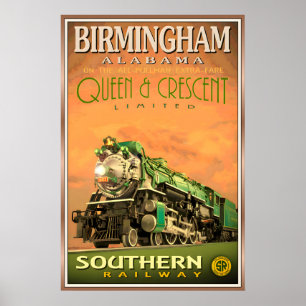Affiche Birmingham Alabama QUEEN & CRESCENT Limited