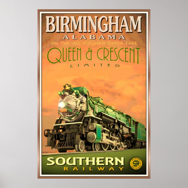 Affiche Birmingham Alabama QUEEN & CRESCENT Limited (Devant)