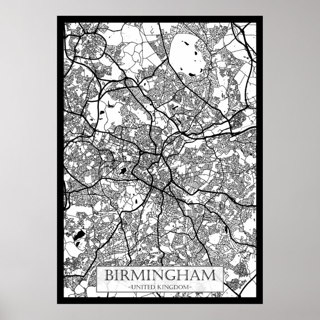 Affiche Birmingham United Kingdom City Map (Devant)