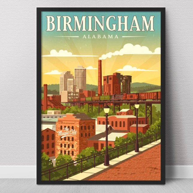 Affiche Birmingham vintage, Alabama (Créateur téléchargé)