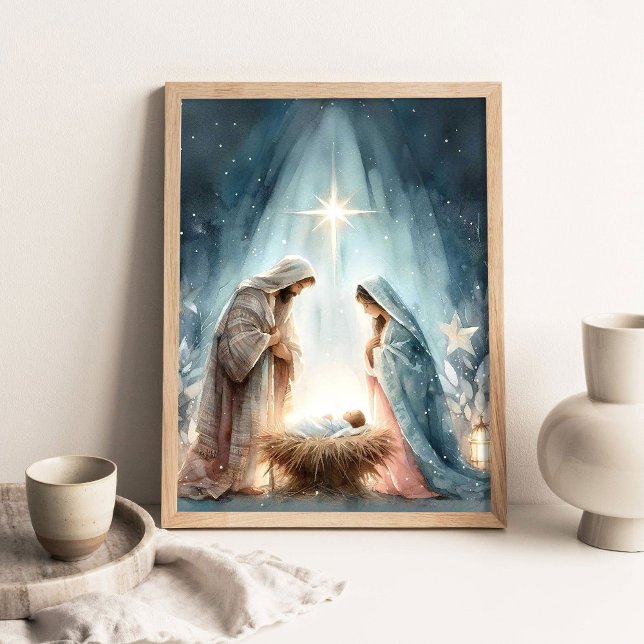 Affiche Birth of Jesus Art, Nativity Painting, Star of Bet (Créateur téléchargé)