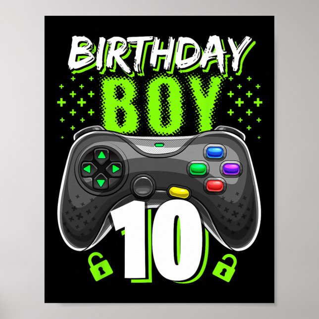 Affiche Birthday Boy 10 Video Game Controller 10e B (Devant)