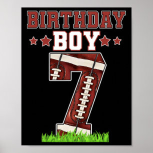 Affiche Birthday Boy 7 Football Lover Ball 7 Years Bda