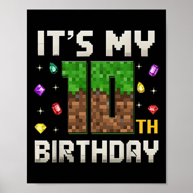 Affiche Birthday Boy C'est mon 10e anniversaire Video Game (Devant)