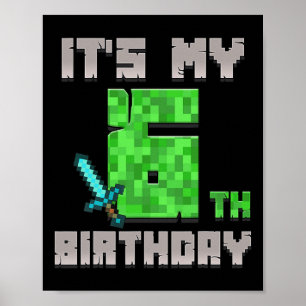 Affiche Birthday Boy Shirt C'est mon 6ème anniversaire Gam