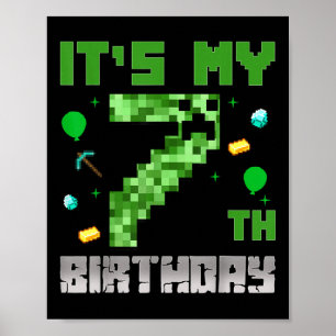 Affiche Birthday Boy Shirt It My 7th Birthday Video Game