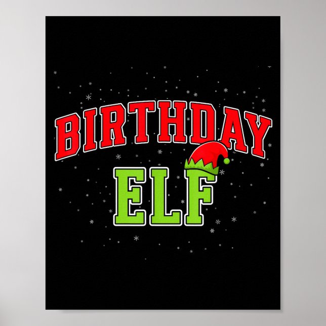 Affiche Birthday Elf Christmas Family Matching Group Xmas  (Devant)