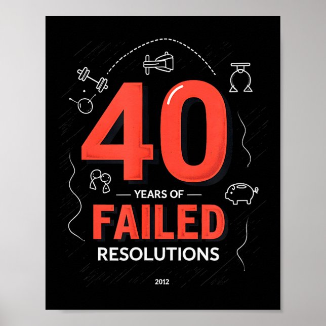 Affiche Birthday Gift_ 40 Years Of Failed Resolutions Humo (Devant)