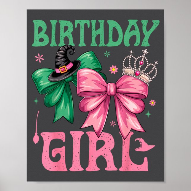 Affiche Birthday Girl Nk And Green Birthday Witch Women Gi (Devant)