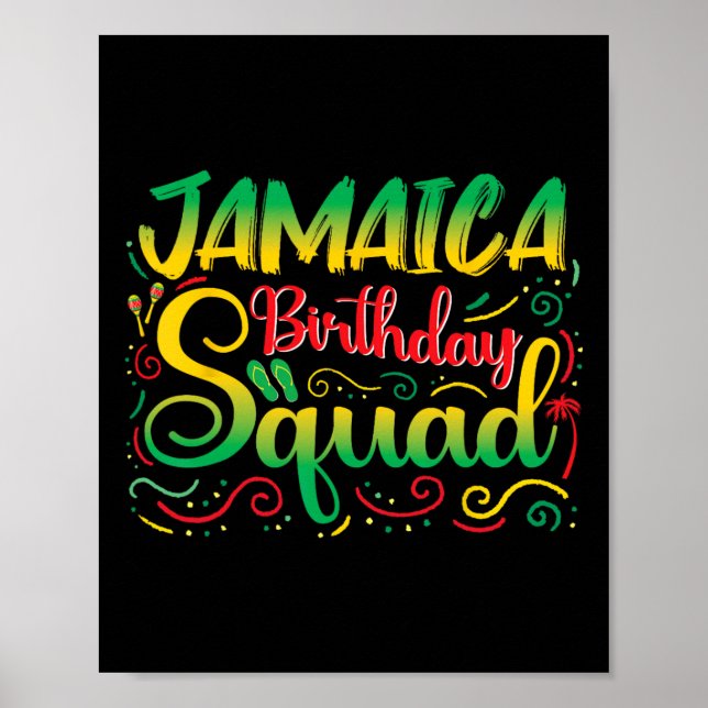 Affiche Birthday Girls Jamaica Squad Trip 2025 Party Outfi (Devant)