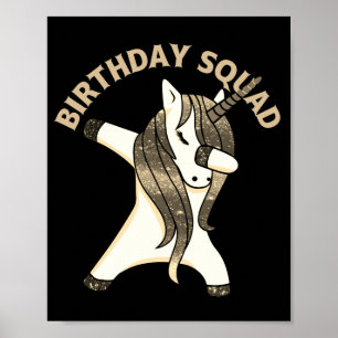 Affiche BIRTHDAY SQUAD drôle licorne cadeau d'anniversaire