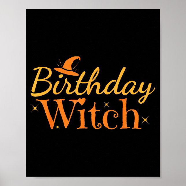 Affiche Birthday Witch Funny Halloween Shirt  (Devant)