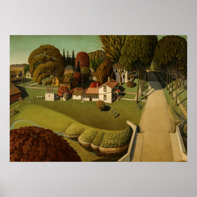 Affiche Birthplace Of Herbert Hoover by Grant Wood (Devant)