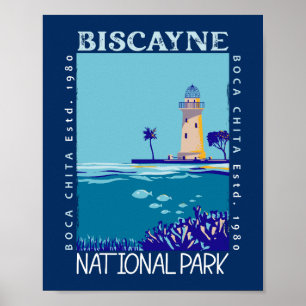 Affiche Biscayne National Park Boca Chita Key Distressed