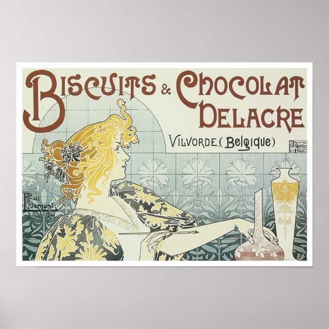 Affiche Biscuits & Chocolat Delacre Annonce Vintage (Devant)