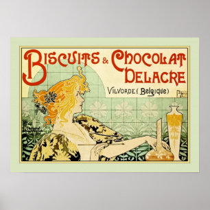 Affiche Biscuits & Chocolat Delacre (Sage)