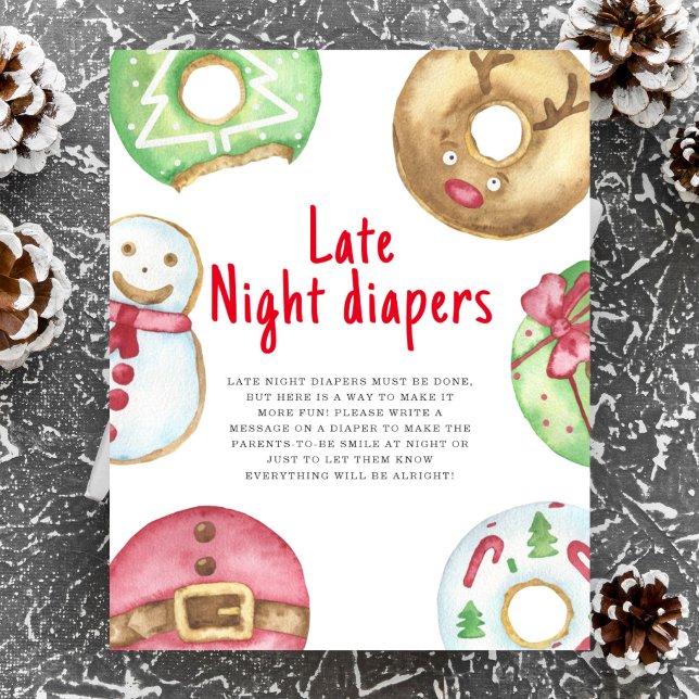 Affiche Biscuits d'hiver pour bébé shower Couches de nuit (Créateur téléchargé)