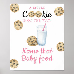 Affiche Biscuits & lait Baby shower Nom de ce plat pour bé