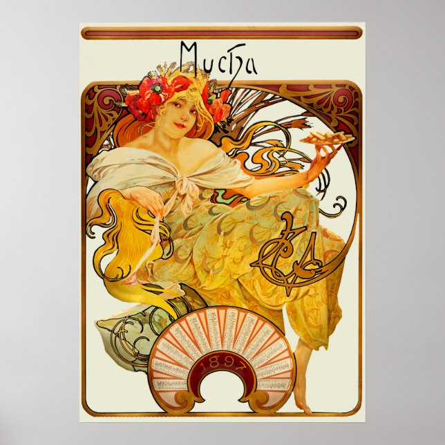 Affiche Biscuits Lefeure Utile Biscuits par Alphonse Mucha (Devant)