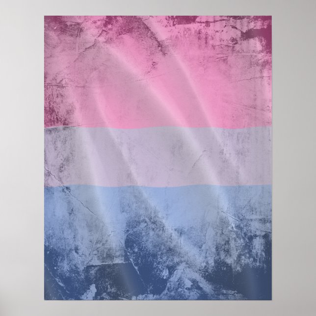 AFFICHE BISEXUAL FIDE FLAG WAVY DESIGN (Devant)