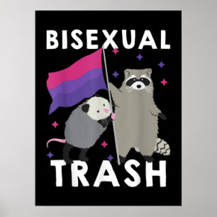 Affiche Bisexual Trash Gay Pride Rainbow LGBT Raccoon