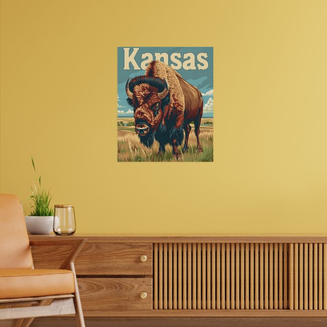 Affiche Bison américain du Kansas (Salon 2)