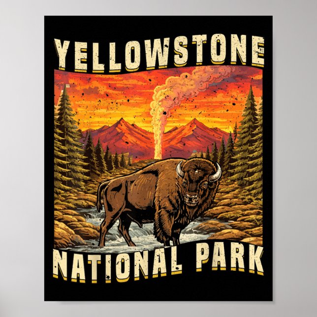 Affiche Bisons femelles du parc national de Yellowstone (Devant)