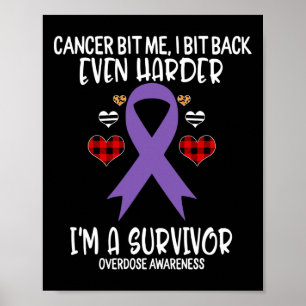 Affiche Bit Me I Bit Harder I'm Survivor Awareness Ruban