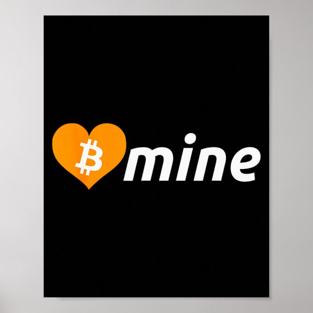 Affiche Bitcoin B Mine Cryptomonnaie Saint-Valentin Btc  (Devant)