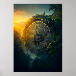 Affiche Bitcoin dans la jungle